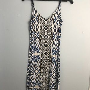 Blue Geometric Print Maxi Dress - Medium